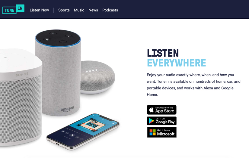 DEDICATED DEVELOPMENT TEAM FOR TUNEIN, A GLOBAL AUDIO STREAMING SERVICE